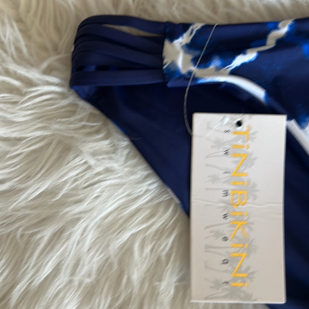 Tinibikini navy blue & white reversible bikini - Picture 4 of 5